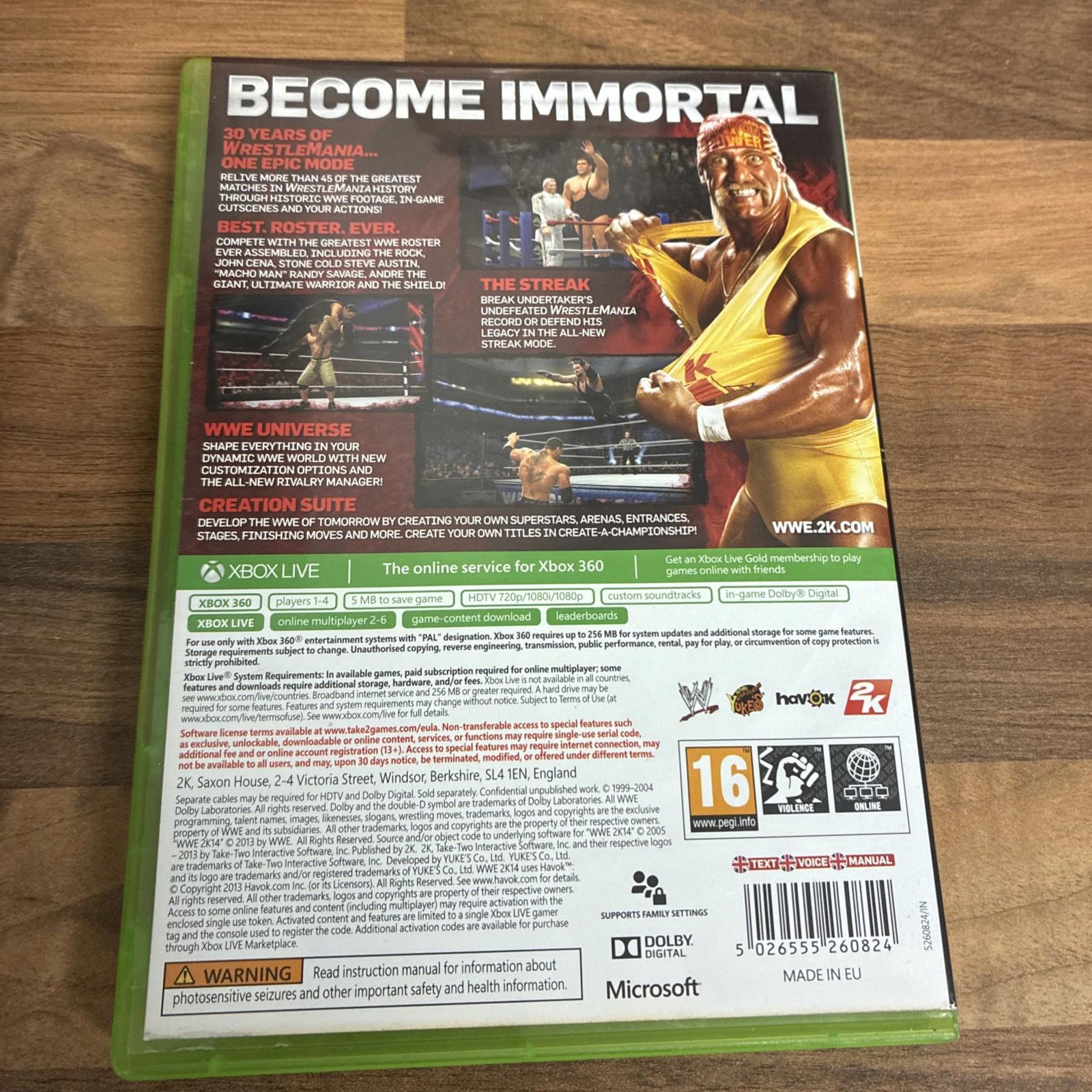 Xbox 360 WWE 2K14 - Wrestling Sim - The Rock Cover - The Streak Mode