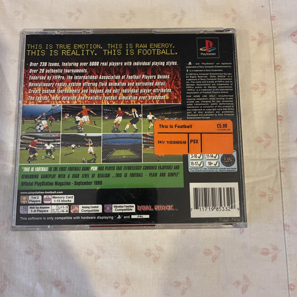 This Is Football (Sony Playstation 1 Soccer Game) With Manual