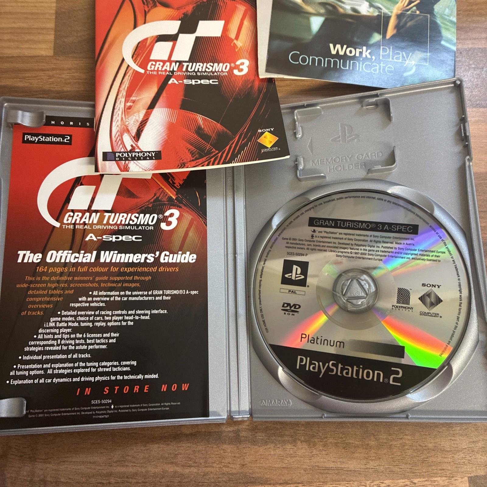 Gran Turismo 3: A -Spec -- Platinum Edition (Sony PlayStation 2, 2002) - VGC