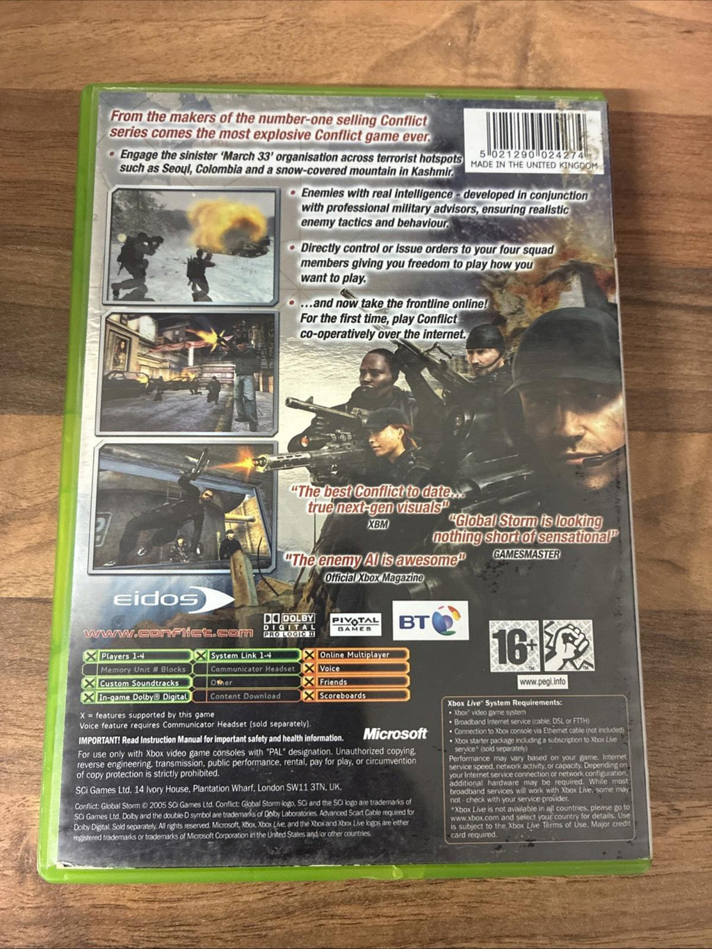 Conflict Global Storm (Microsoft Xbox, 2005) With Manual