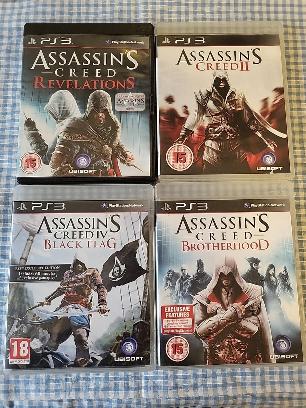 PS3 Assassins Creed Bundle Of 4 Games 2,Brotherhood, Black Flag Revelations