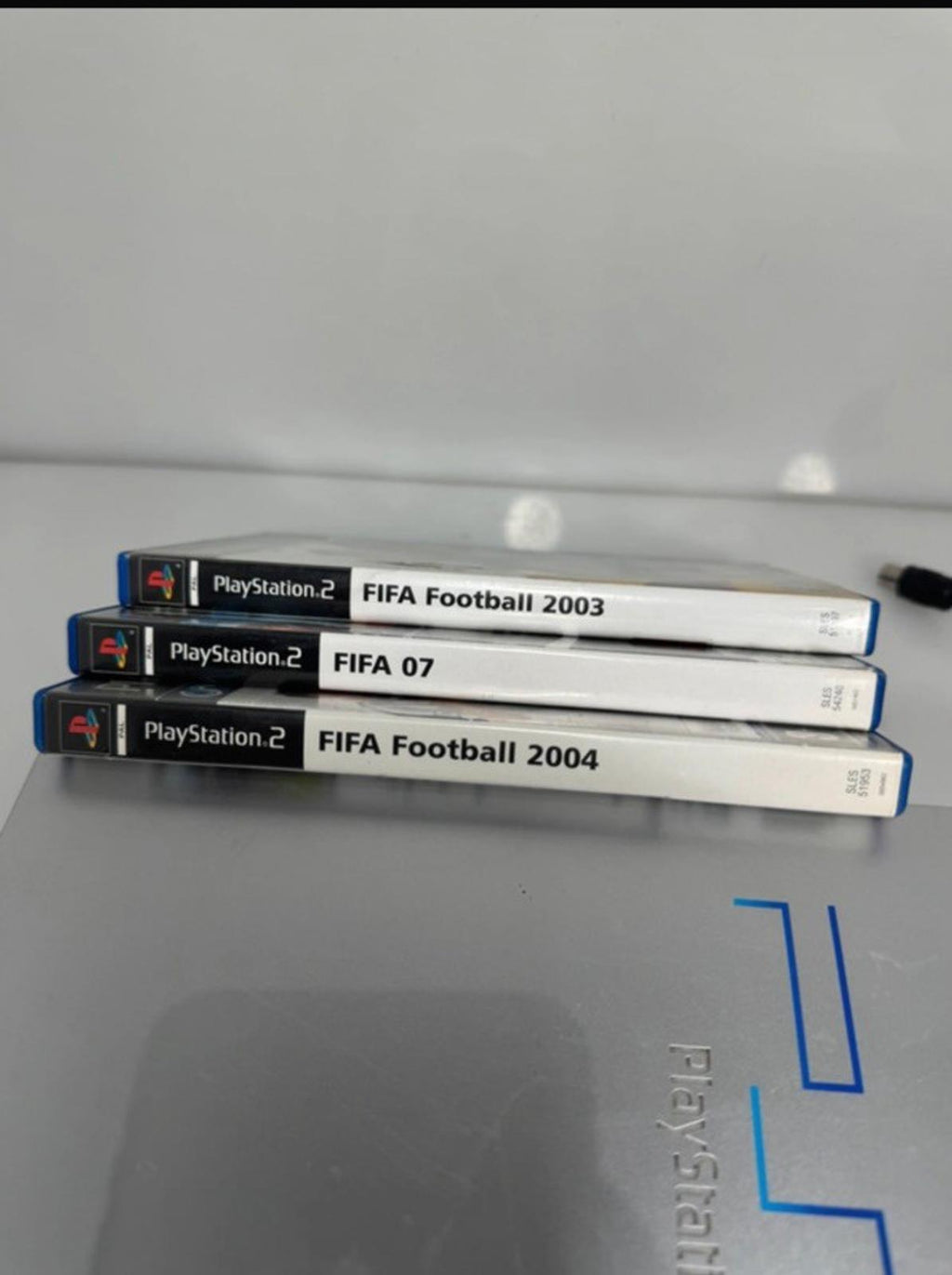 PS2 PlayStation Console Silver (PS2) with 3 Games and Controller. Working