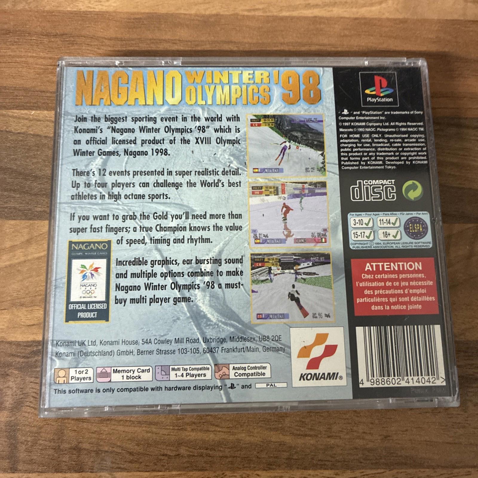 Sony PlayStation PS1 Nagano Winter Olympics '98 Complete Set with Manual