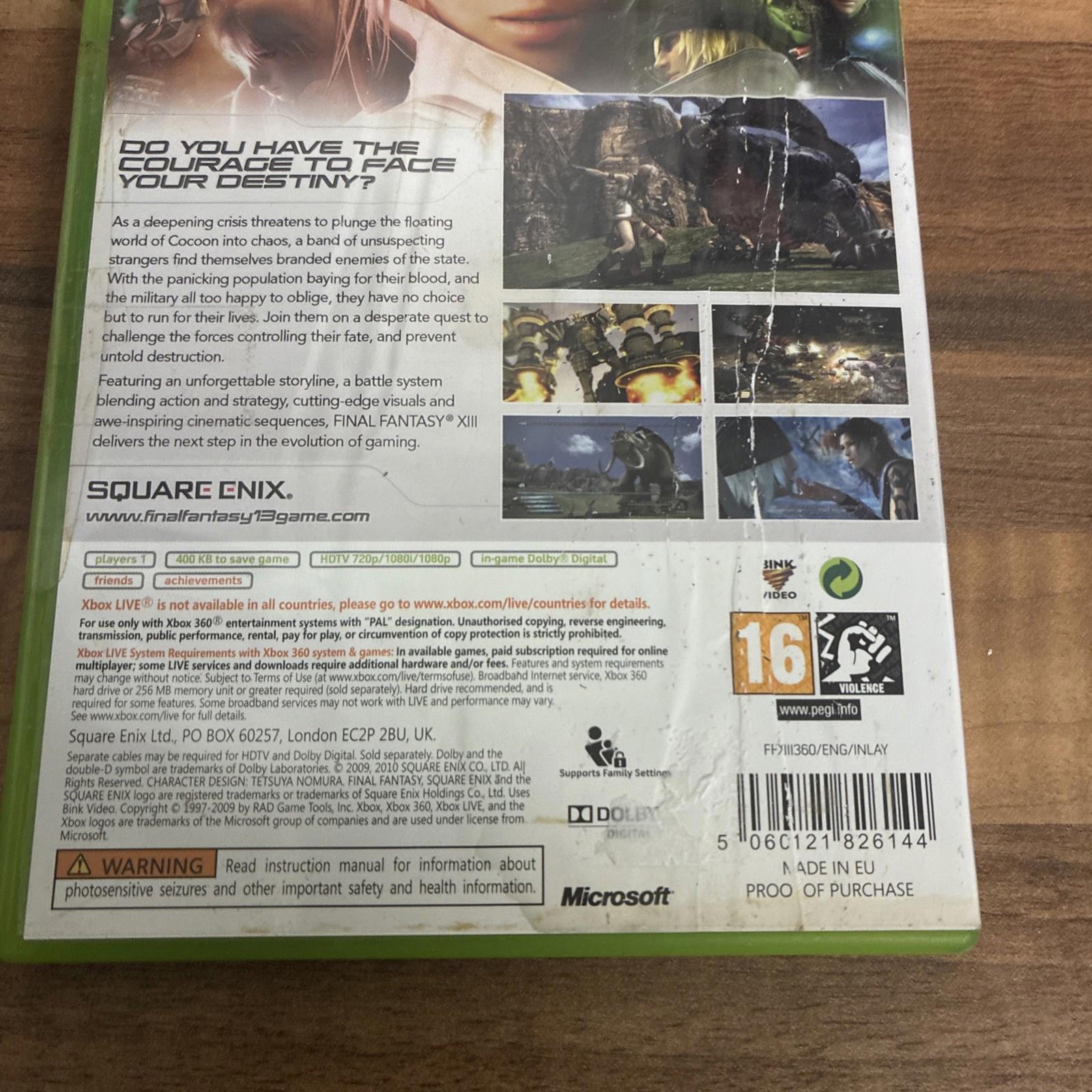 Final Fantasy XIII (Microsoft Xbox 360, 2010) - European Version
