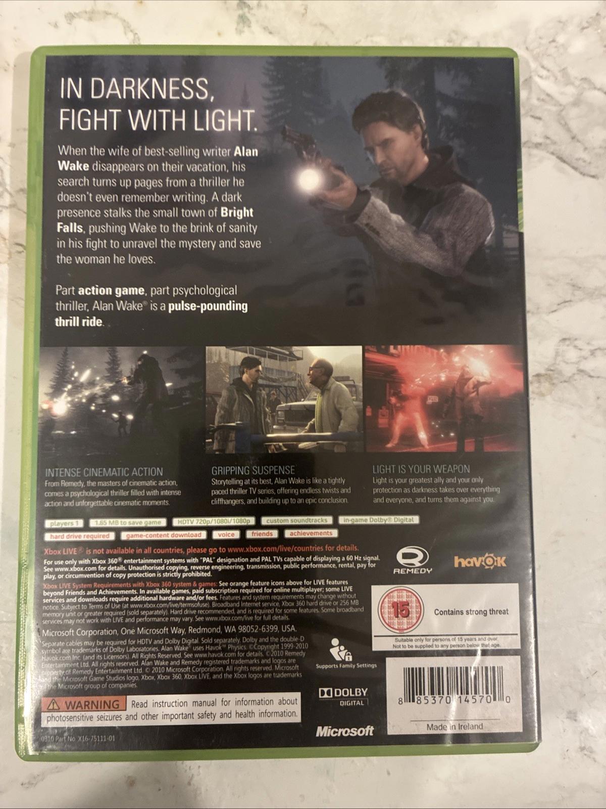 Alan Wake Xbox 360 Game With  Manual