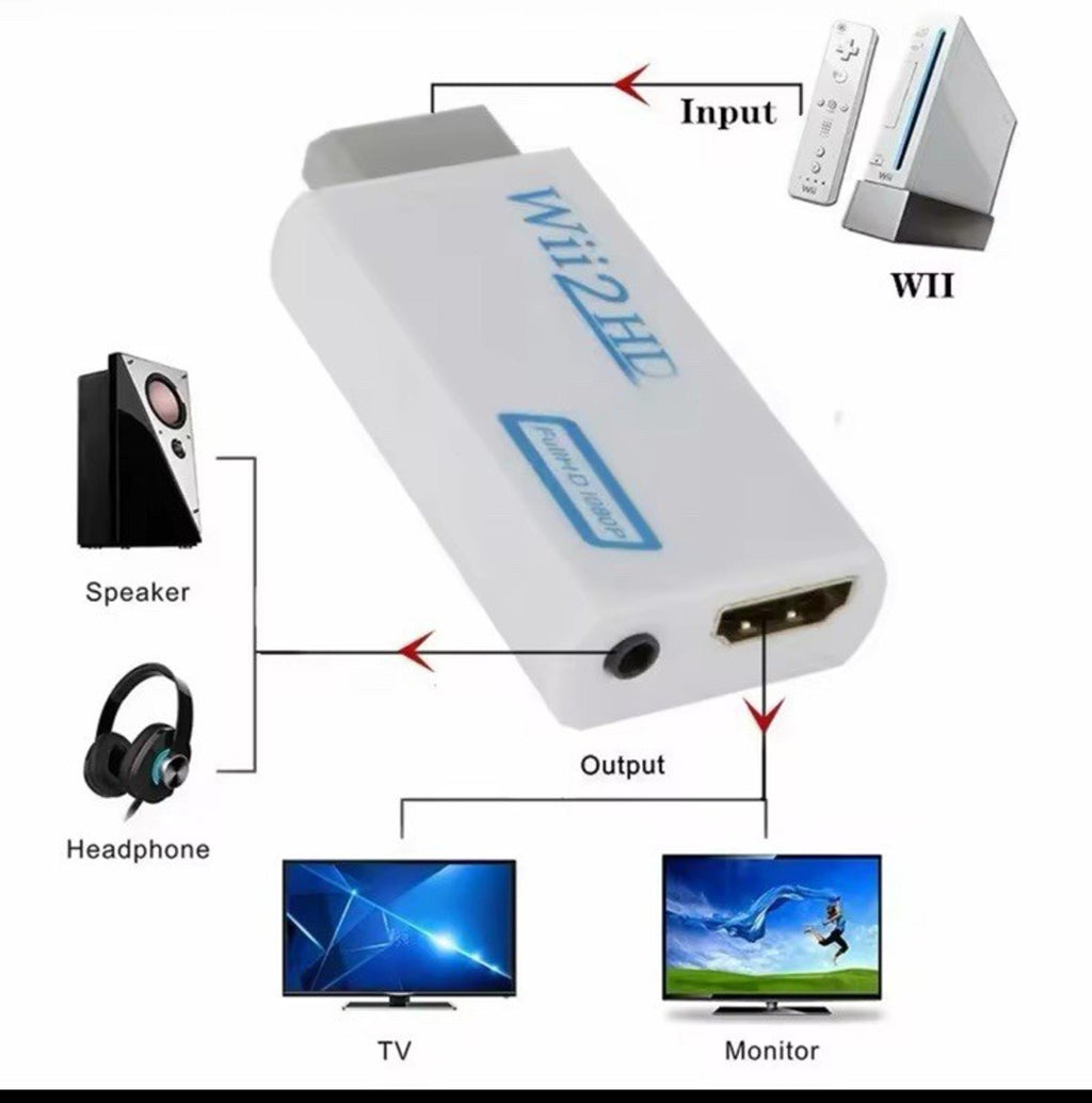 Wii TO HDMI Converter Wii2HDMI with 3.5mm Audio Video Output