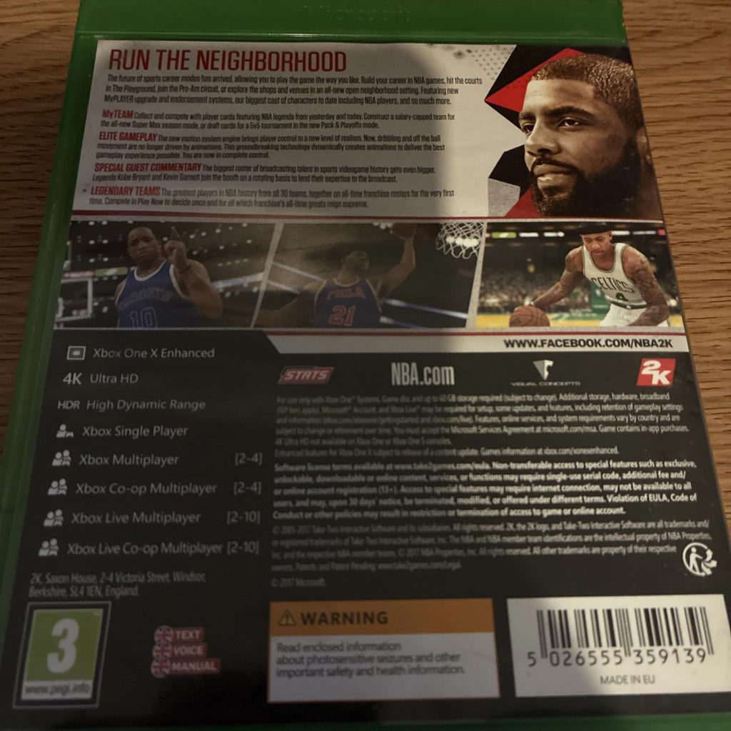 NBA 2K18 (Xbox One) [24707, 25592] With Manual