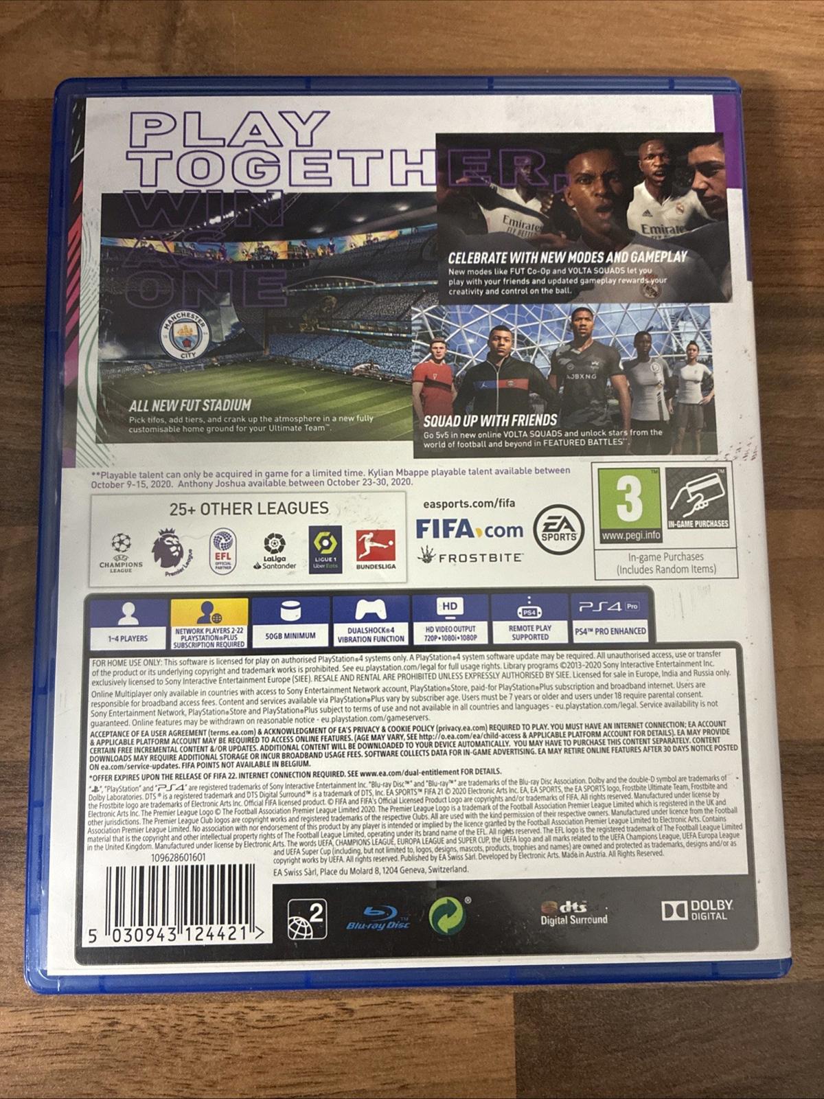 FIFA 21 (Sony PlayStation 4, 2020) In Very Good Condition PS4 Game