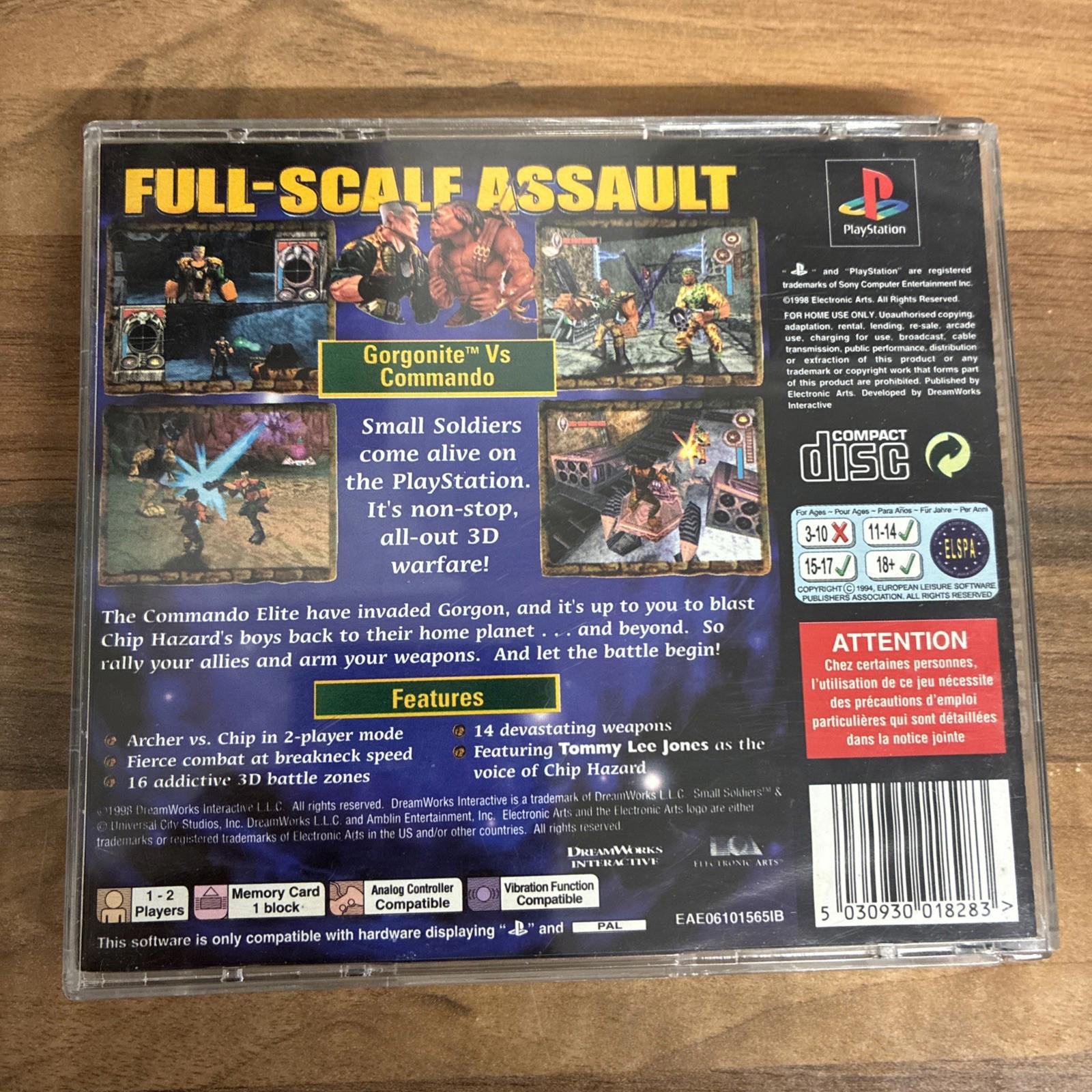 SONY PLAYSTATION PS1 - SMALL SOLDIERS CIB BLACK LABEL no cover/no manual
