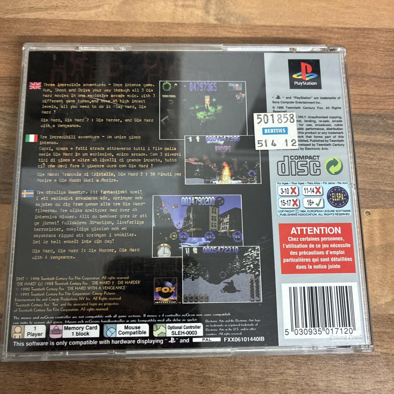 Die Hard Trilogy PlayStation 1 PS1 Game PAL Complete with Manual