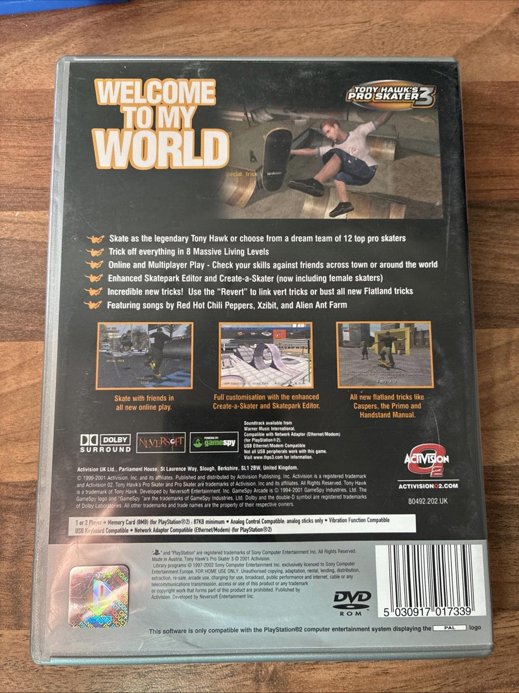 Tony Hawk's Pro Skater 3 (PS2, 2001) PlayStation 2 Game With Manual Platinum