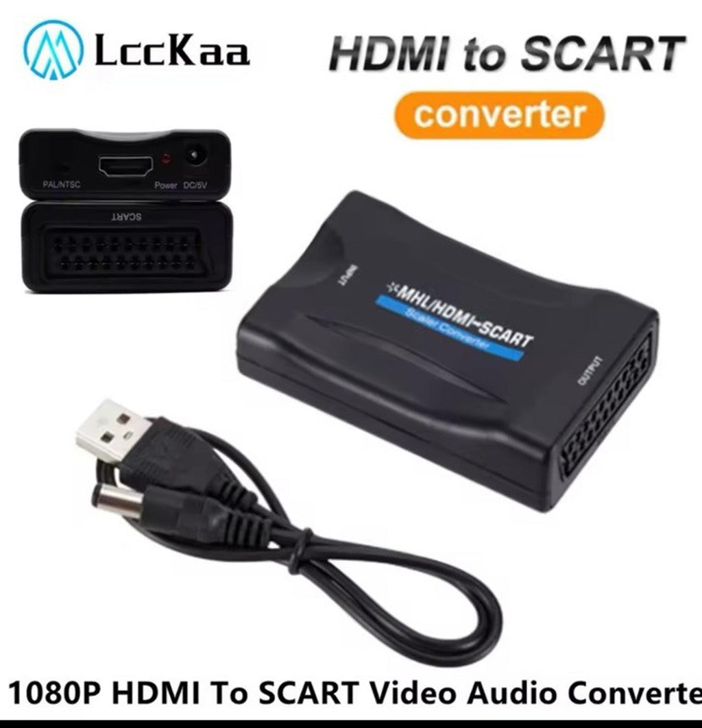 1080P HDMI to SCART Converter HDMI Input SCART Output with USB Power Adapter
