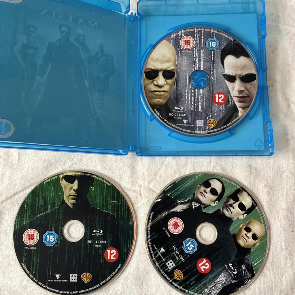 The Matrix (Blu-ray, 2009) + Matrix 2&3 Blu Ray DVD’s
