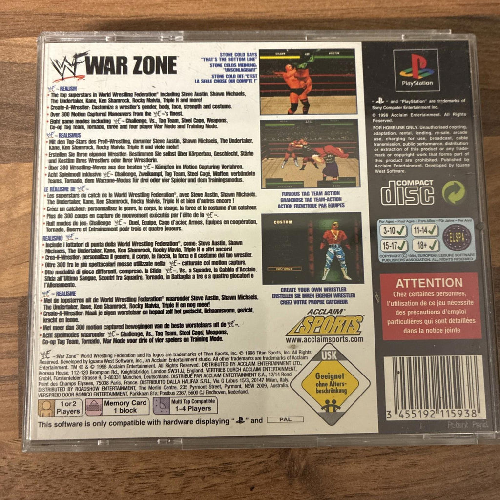 WWF Warzone Complete With Manual PAL PS1 Sony PlayStation One