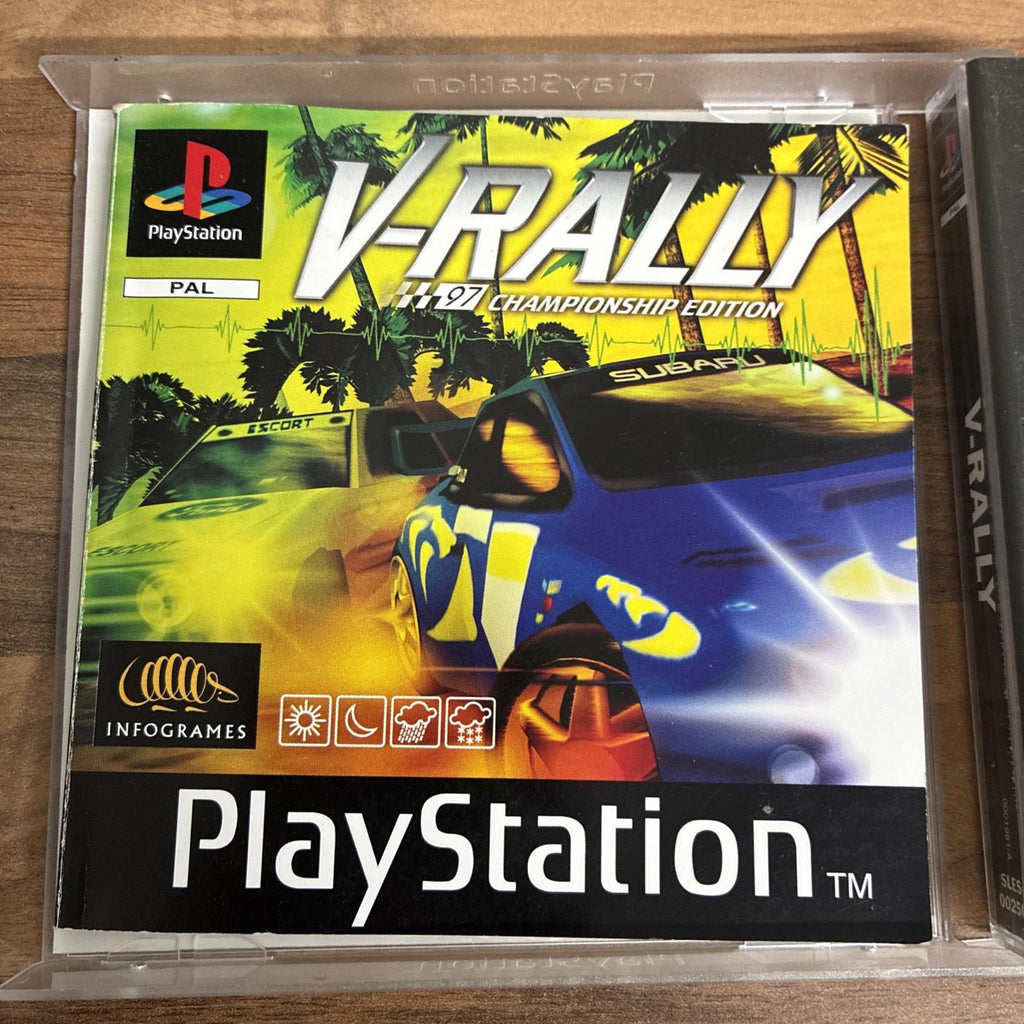 V-Rally PS1 Black Label(COMPLETE INC MANUAL) Sony Playstation- Great Case