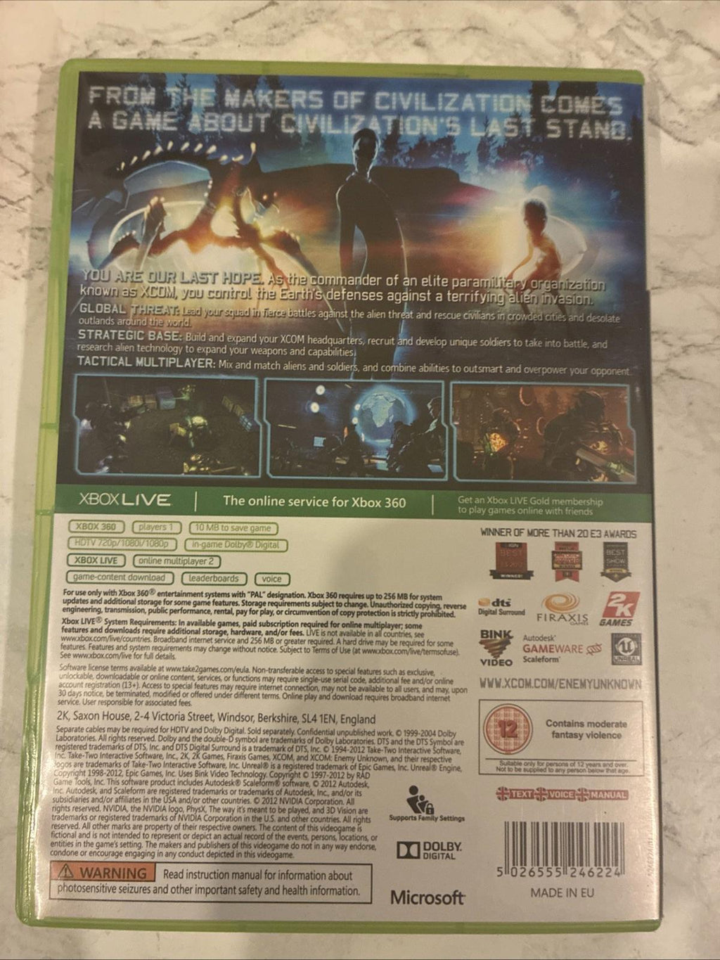 XCOM: Enemy Unknown (Microsoft Xbox 360, 2012) Mint Condition