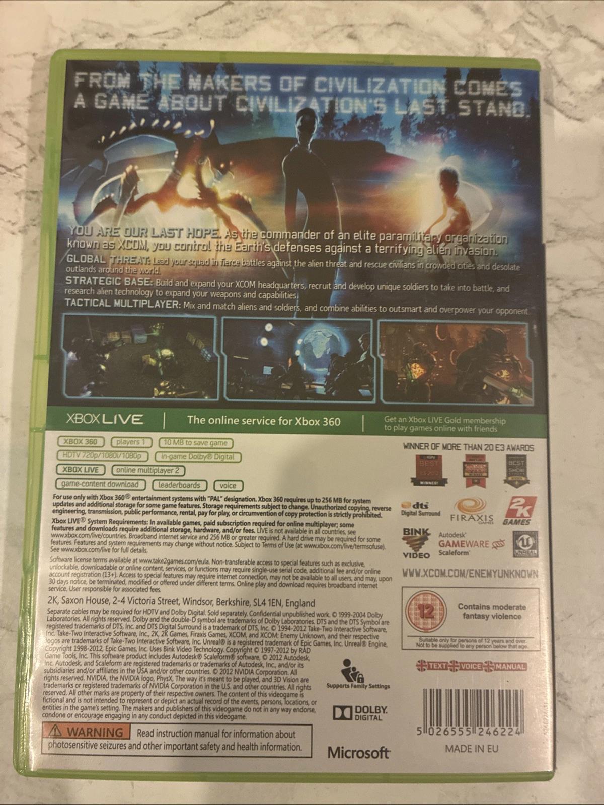 XCOM: Enemy Unknown (Microsoft Xbox 360, 2012) Mint Condition