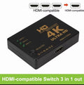 3 Port 3 IN 1 OUT 3 INPUT 1 OUTPUT HDMI SPLITTER SWITCH BOX HUB 3D UHD 1080P 4K