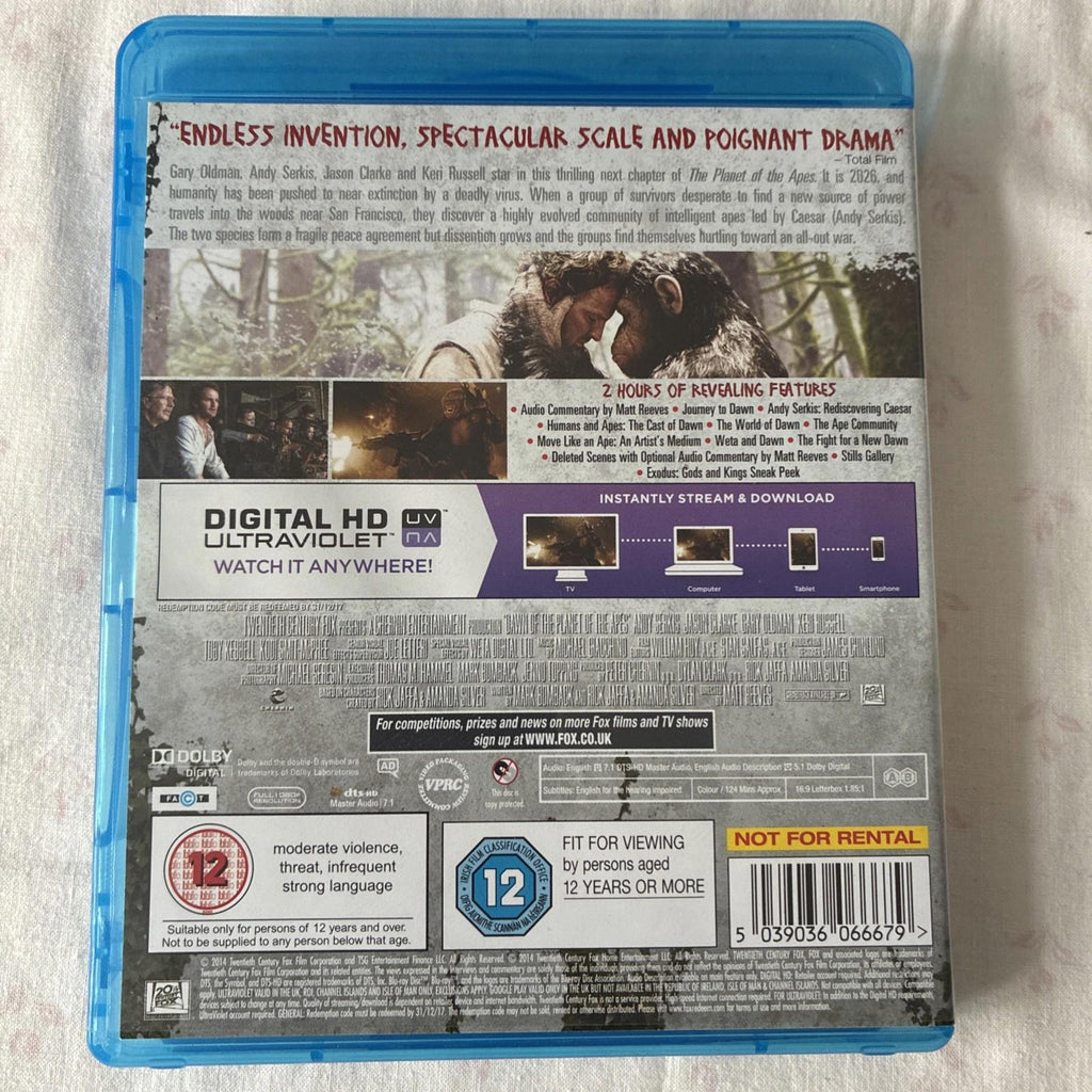 Dawn Of The Planet Of The Apes (Blu-ray, 2014)