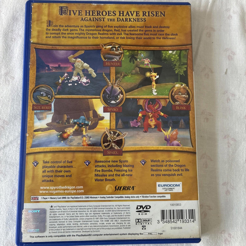 Spyro: A Hero's Tail - ( Sony PlayStation 2 Game, 2004 ) - PAL - Complete