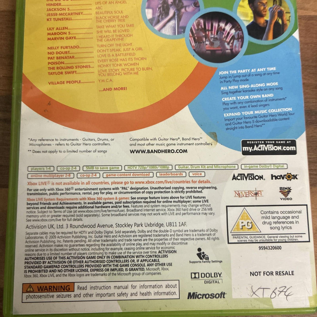 Band Hero (Xbox 360, 2009) – Complete PAL – Tested & Working – Good Condition