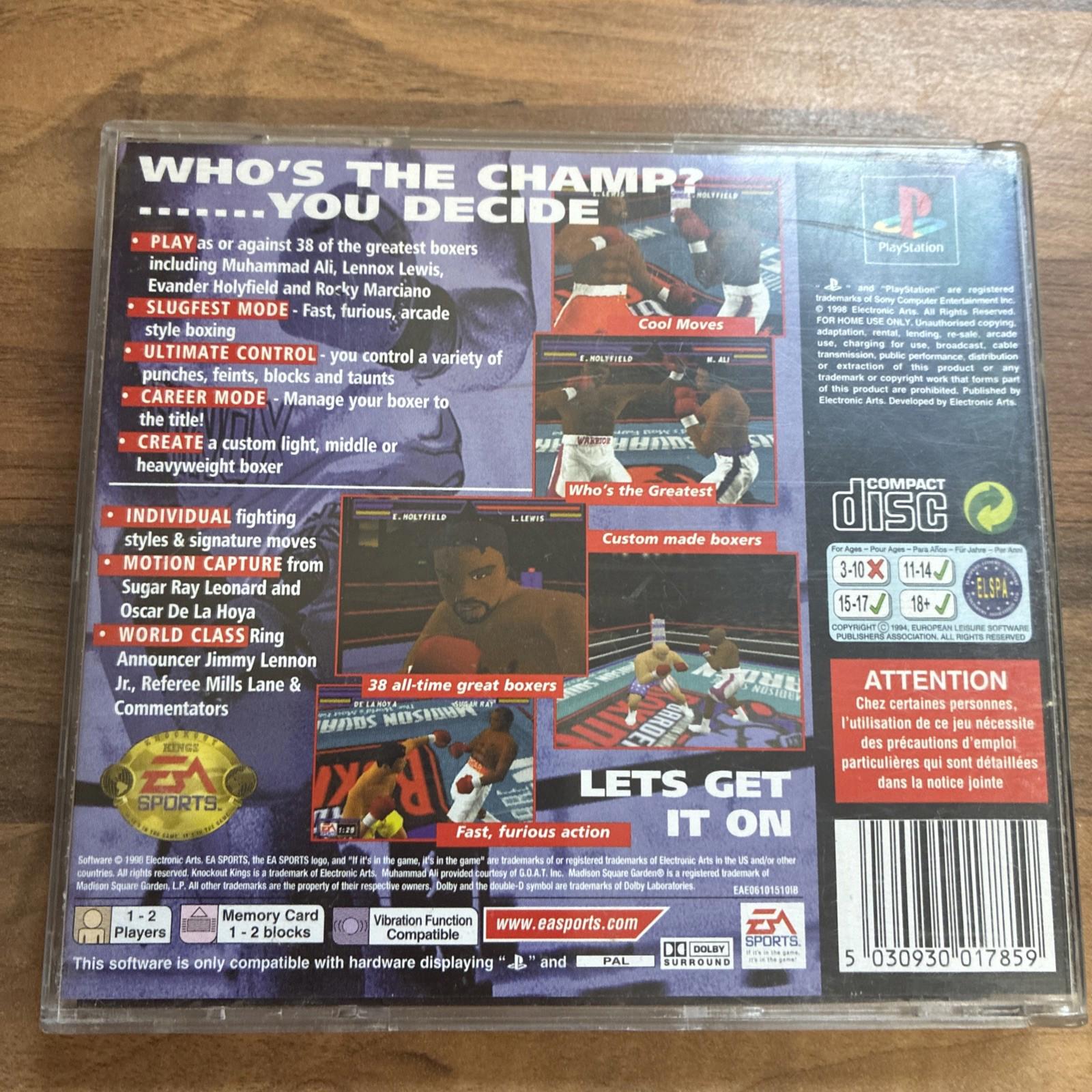 PlayStation : Knockout Kings 99 PlayStation 1 Game no manual includes front GC