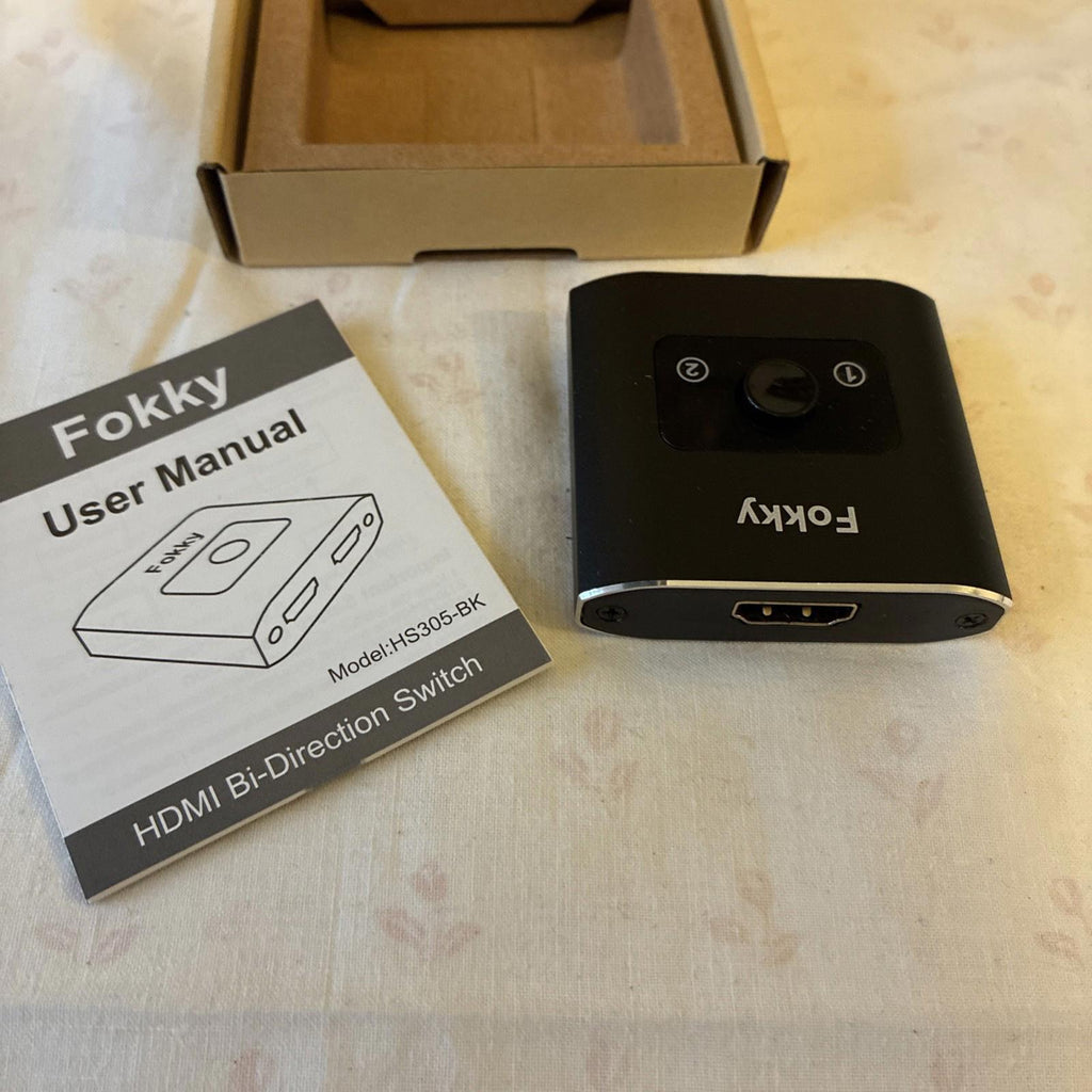 FOKKY HDMI Switch 4K@60Hz HDMI Splitter Bi-directional Switcher 2 In 1 Out