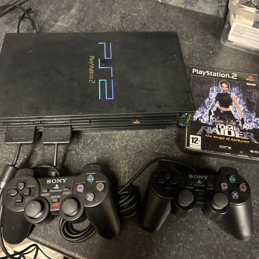 Sony Playstation Black PAL PS2 - SCPH-50003 Working 2 X Controllers & Memory 256