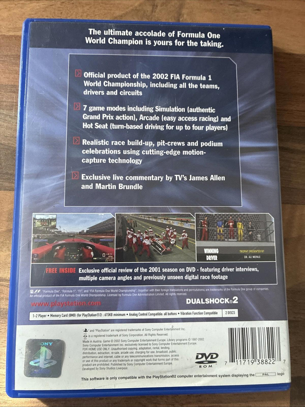 F1 2002 (Sony PlayStation 2, 2002) Complete In Mint Condition