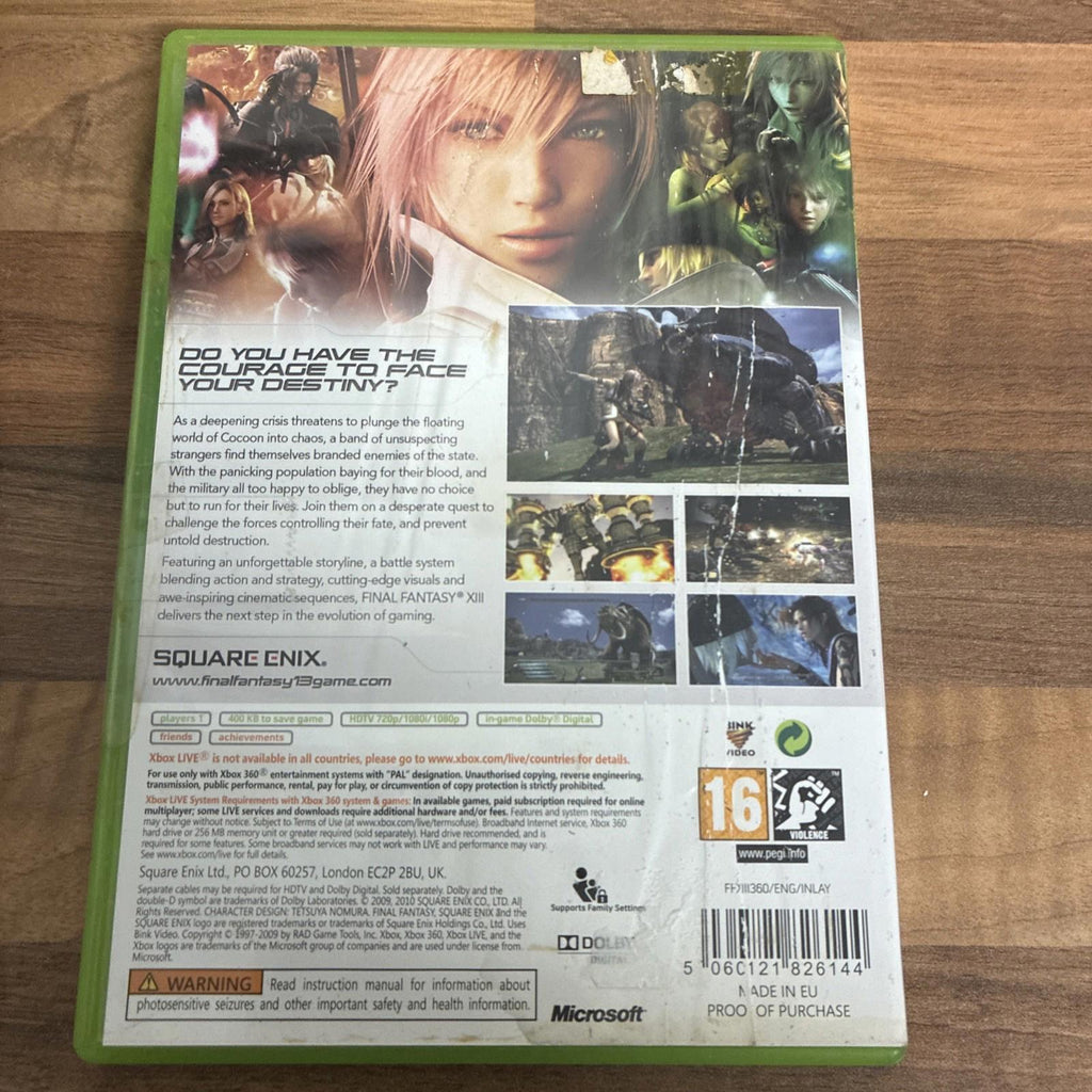 Final Fantasy XIII (Microsoft Xbox 360, 2010) - European Version