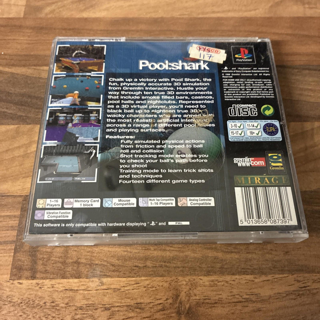 Pool Shark - Sony PS1 Game PlayStation 1 - complete with manual