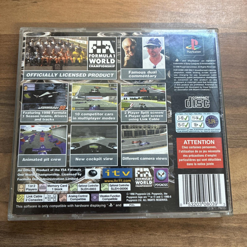 Formula 1 98 Sony Playstation 1 PS1 Game Tested And Working