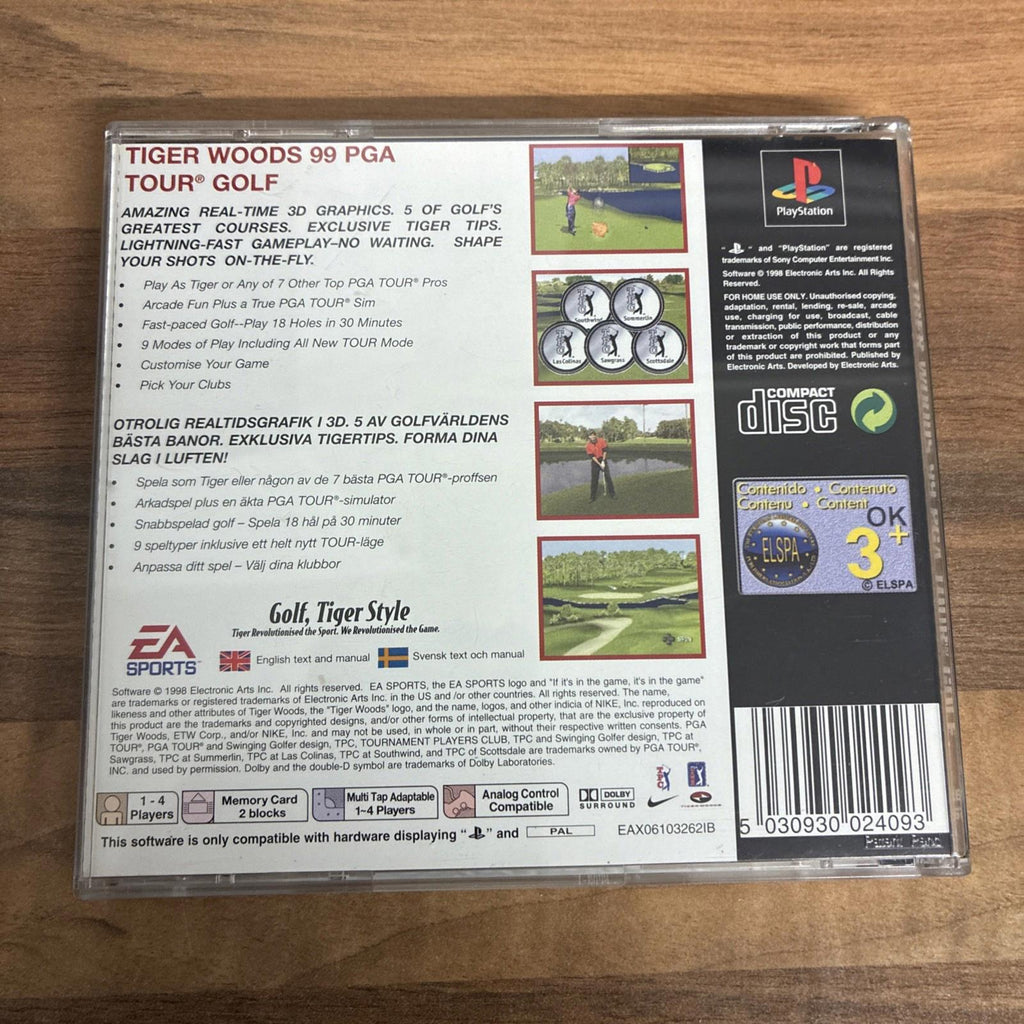 38888 Tiger Woods PGA Tour Golf 99 - Sony PS1 Playstation 1 (1998) VGC