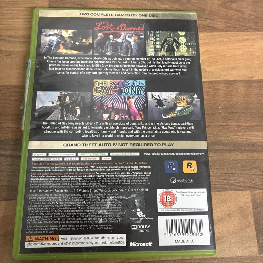 Grand Theft Auto: Episodes From Liberty City (Microsoft Xbox 360, 2009) Map