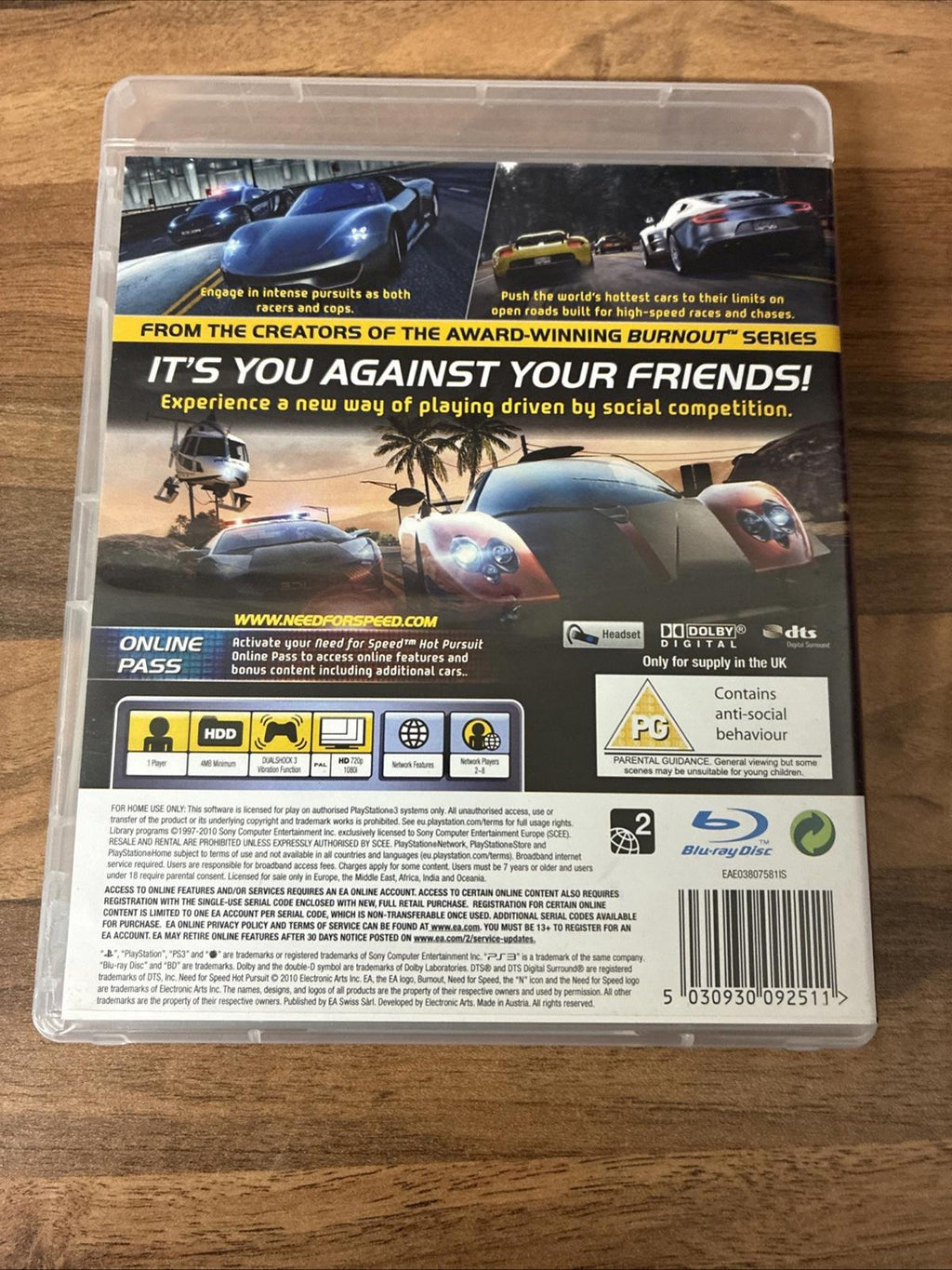 Need for Speed: Hot Pursuit (Sony PlayStation 3, 2010)