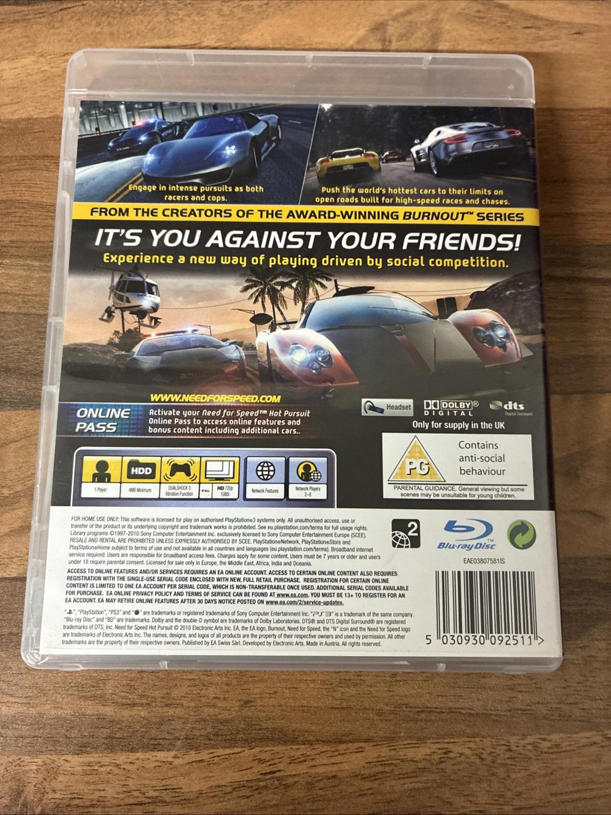 Need for Speed: Hot Pursuit (Sony PlayStation 3, 2010)
