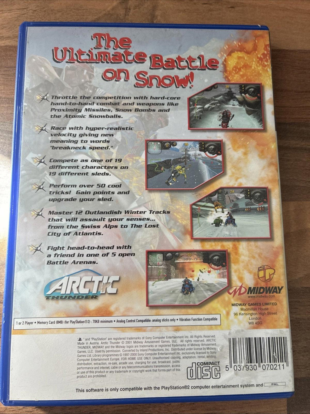 Arctic Thunder (Sony PlayStation 2, 2001) Complete With Manual Mint