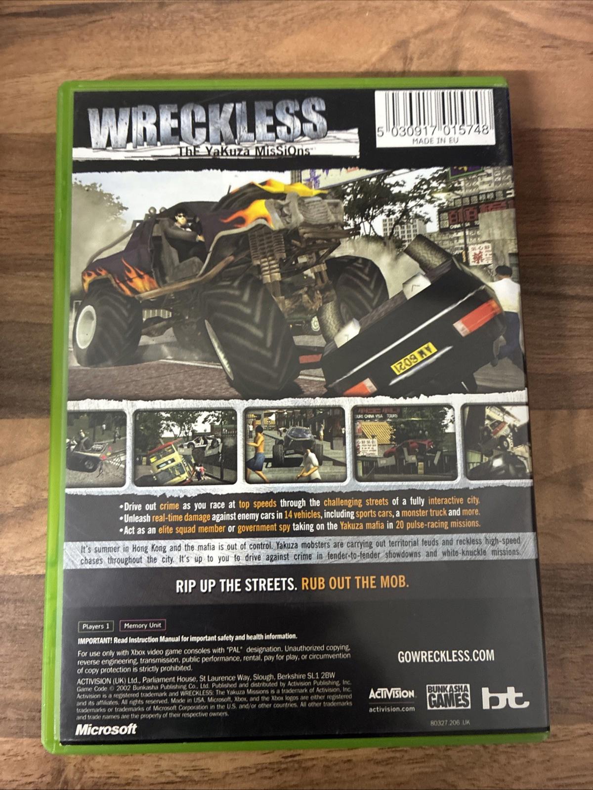 Xbox Wreckless: The Yakuza Missions, UK Pal With Manual In Very Good Condition