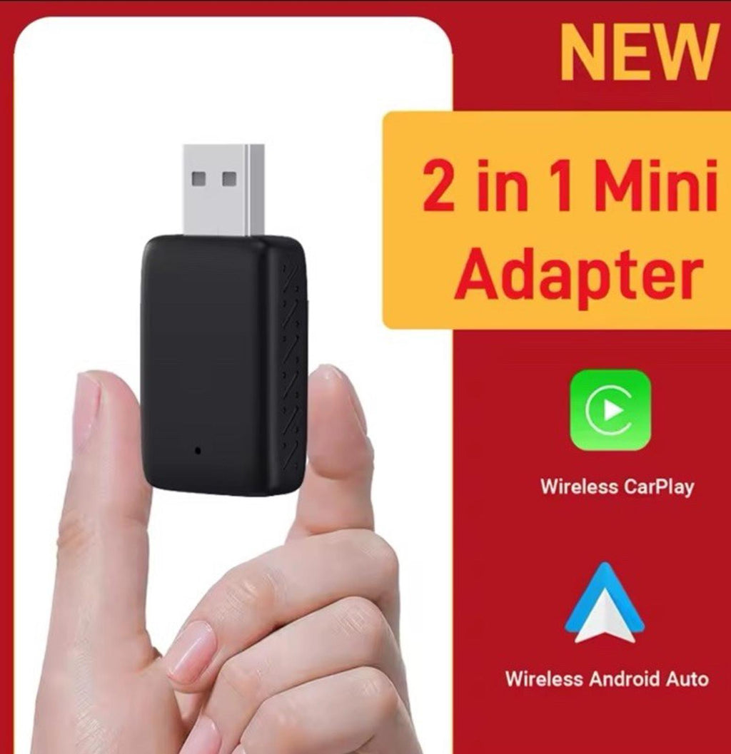 2 in 1 Wireless Android Auto Adapter Carplay Adapter USB Car Dongle Connect Box