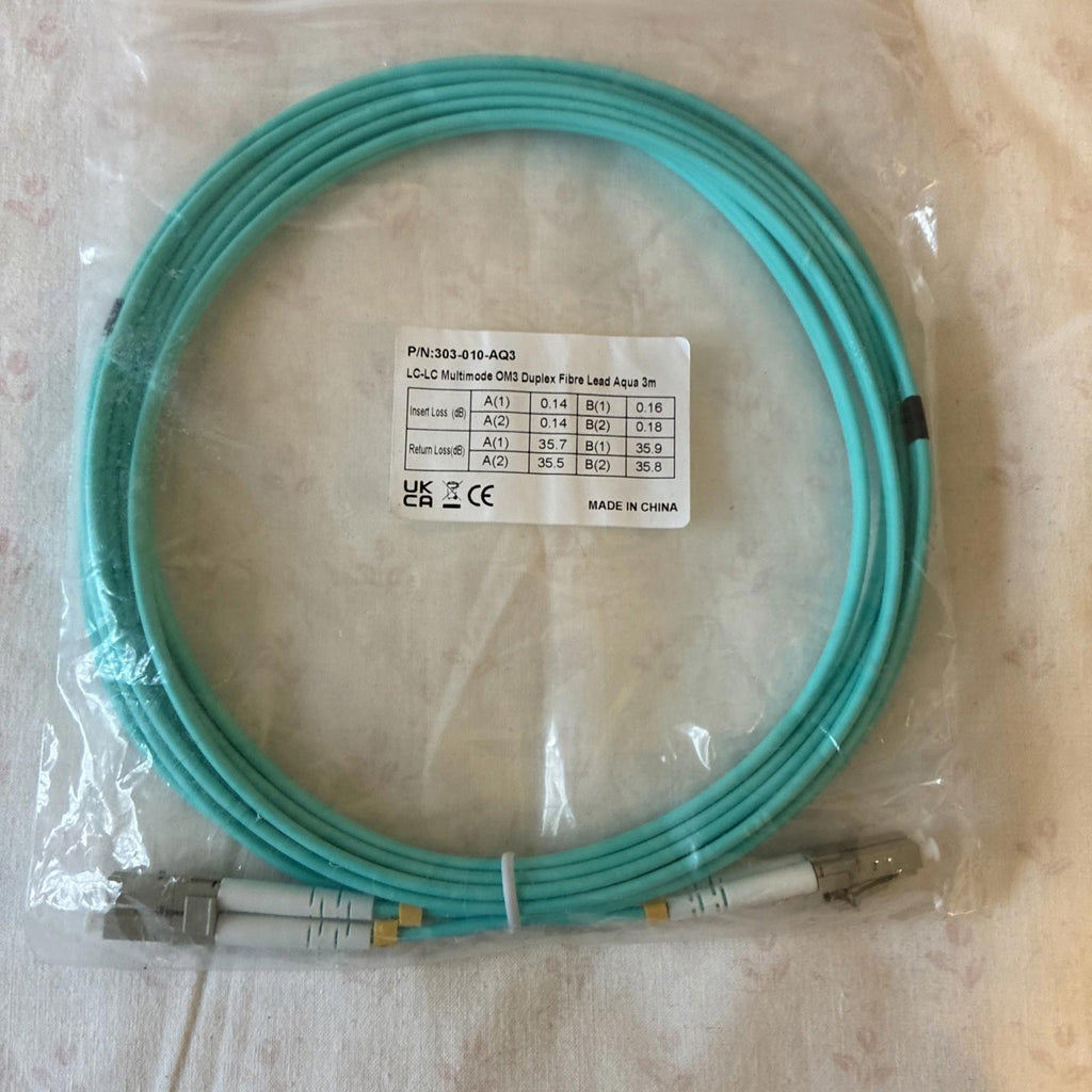 3m OM3 Fibre Optic Cable LC to LC Duplex Network Lead MM  Patch LSZH Cable