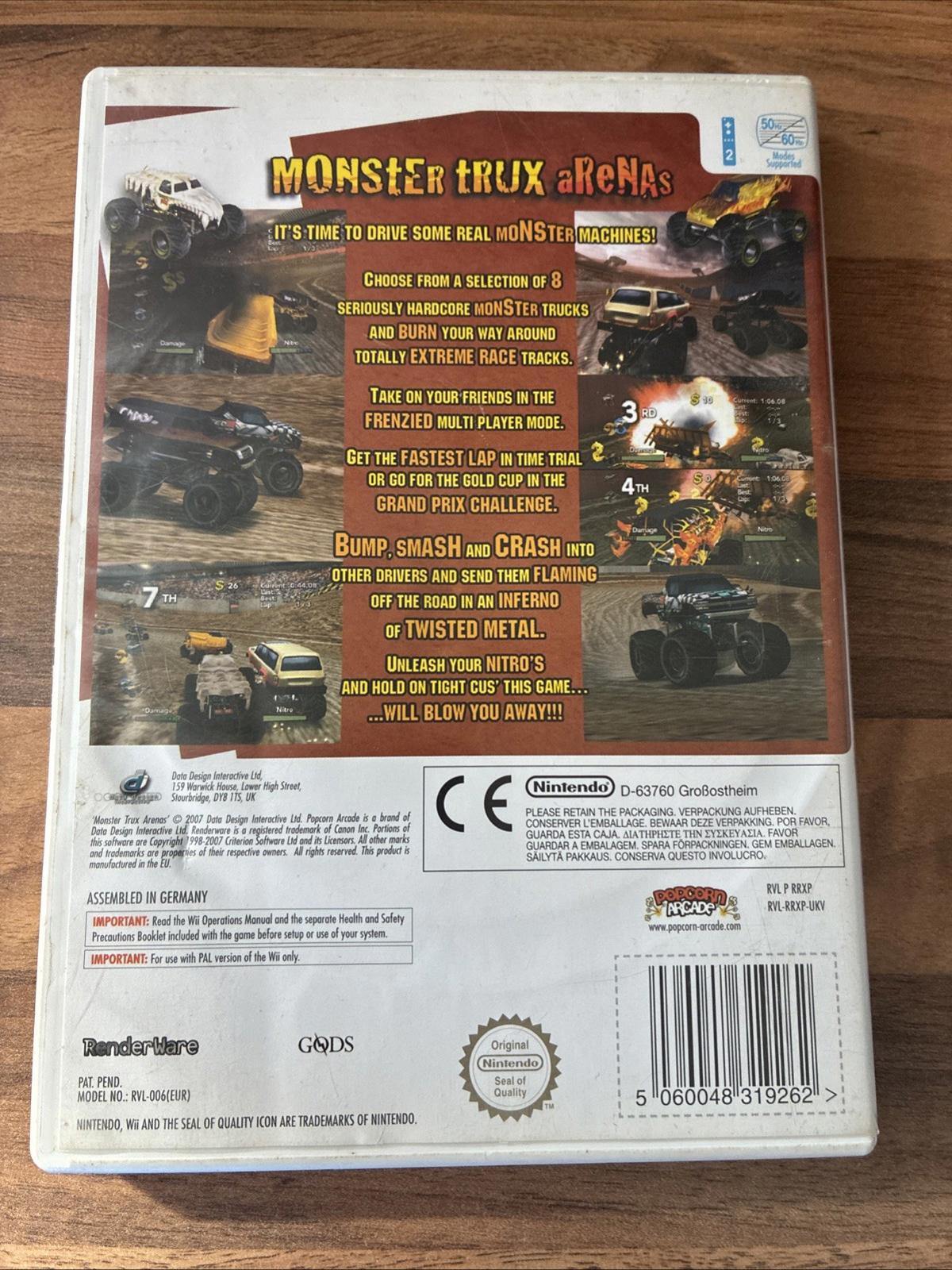Monster Trux Arenas Wii Game With Manual
