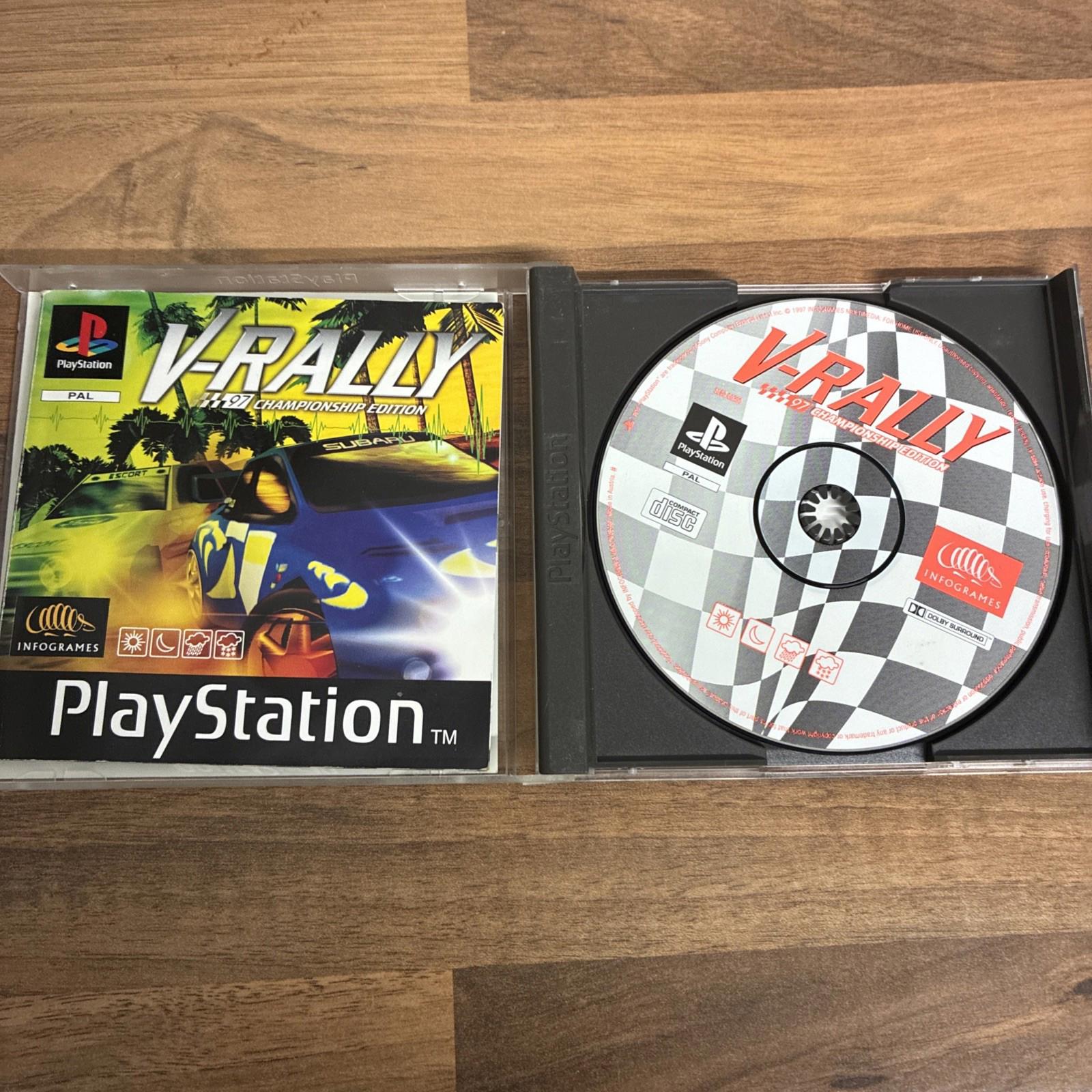 V-Rally PS1 Black Label(COMPLETE INC MANUAL) Sony Playstation- Great Case