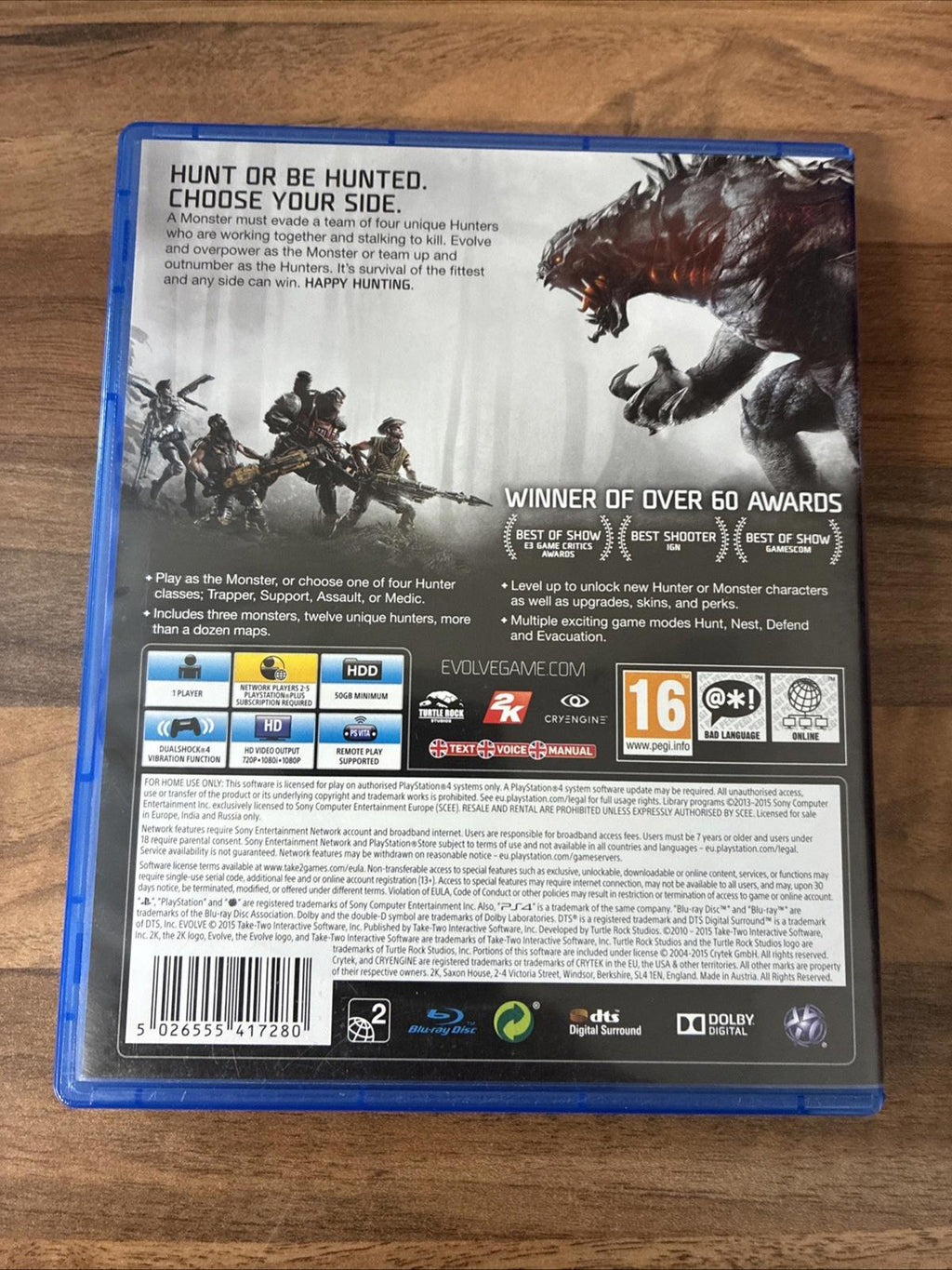 Evolve (PS4, 2015) In Very Good Condition
