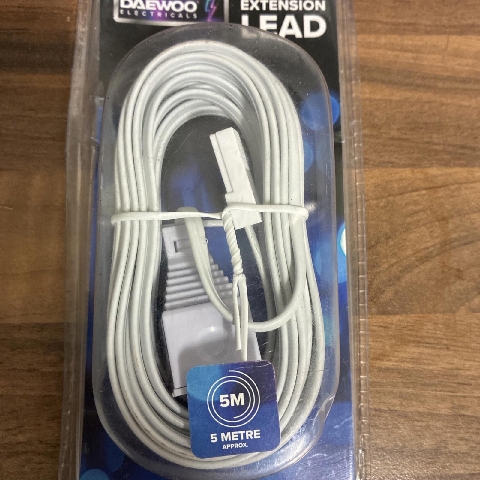 5m TELEPHONE Extension Cable LEAD CORD  PHONE LINES BT UK Cables