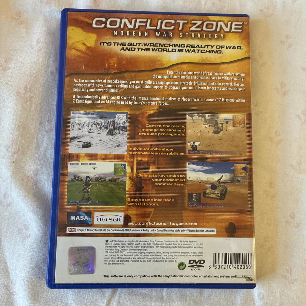 Conflict Zone: Modern War Strategy For PlayStation 2 VideoGame PS2 Complete