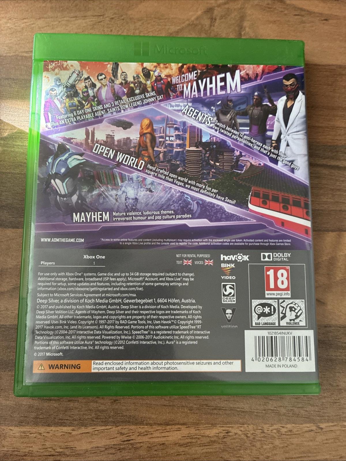 Agents of Mayhem (Microsoft Xbox One, 2017) Complete VGC, Works on Series X