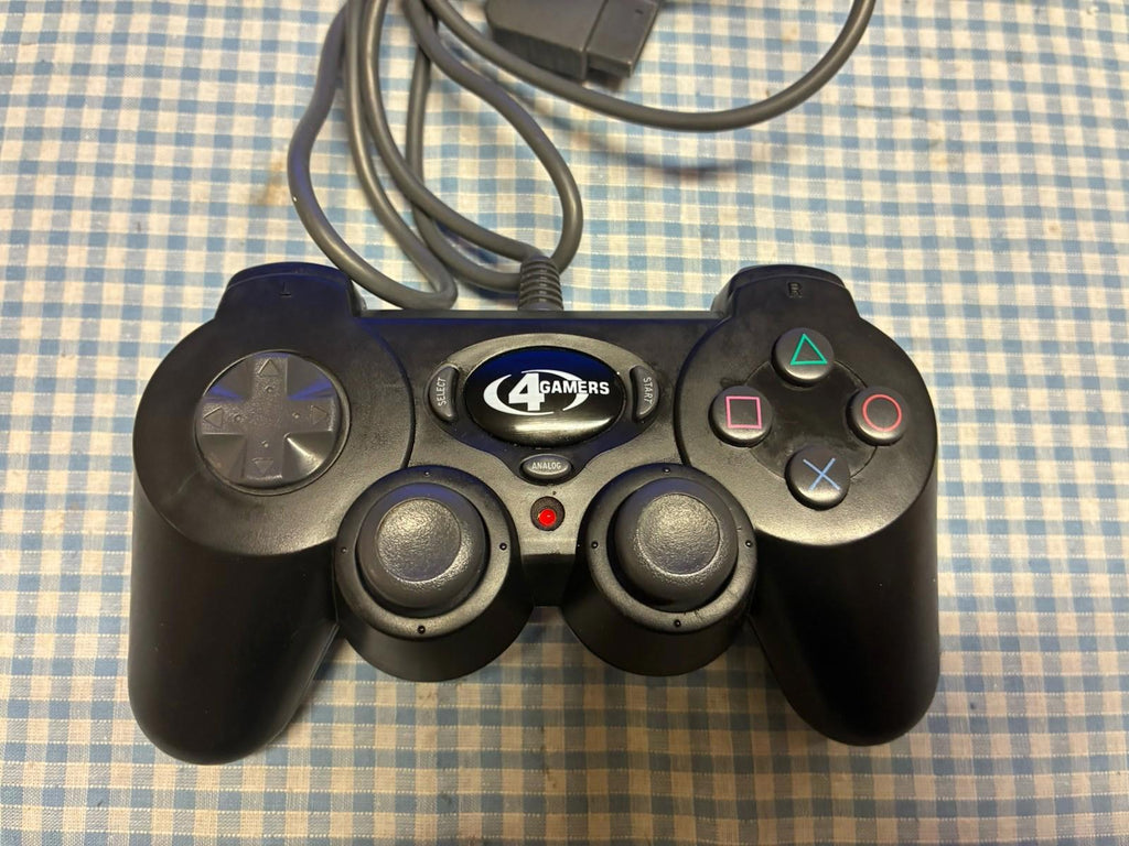 PS2 PLAYSTATION 2 4GAMERS WIRED CONTROLLER BLACK - Tested & Working