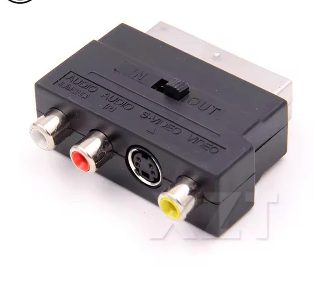 SCART TO 3 RCA SVHS S-VIDEO Adaptor RCA Phono Cable Audio Video TV AV Lead Cable