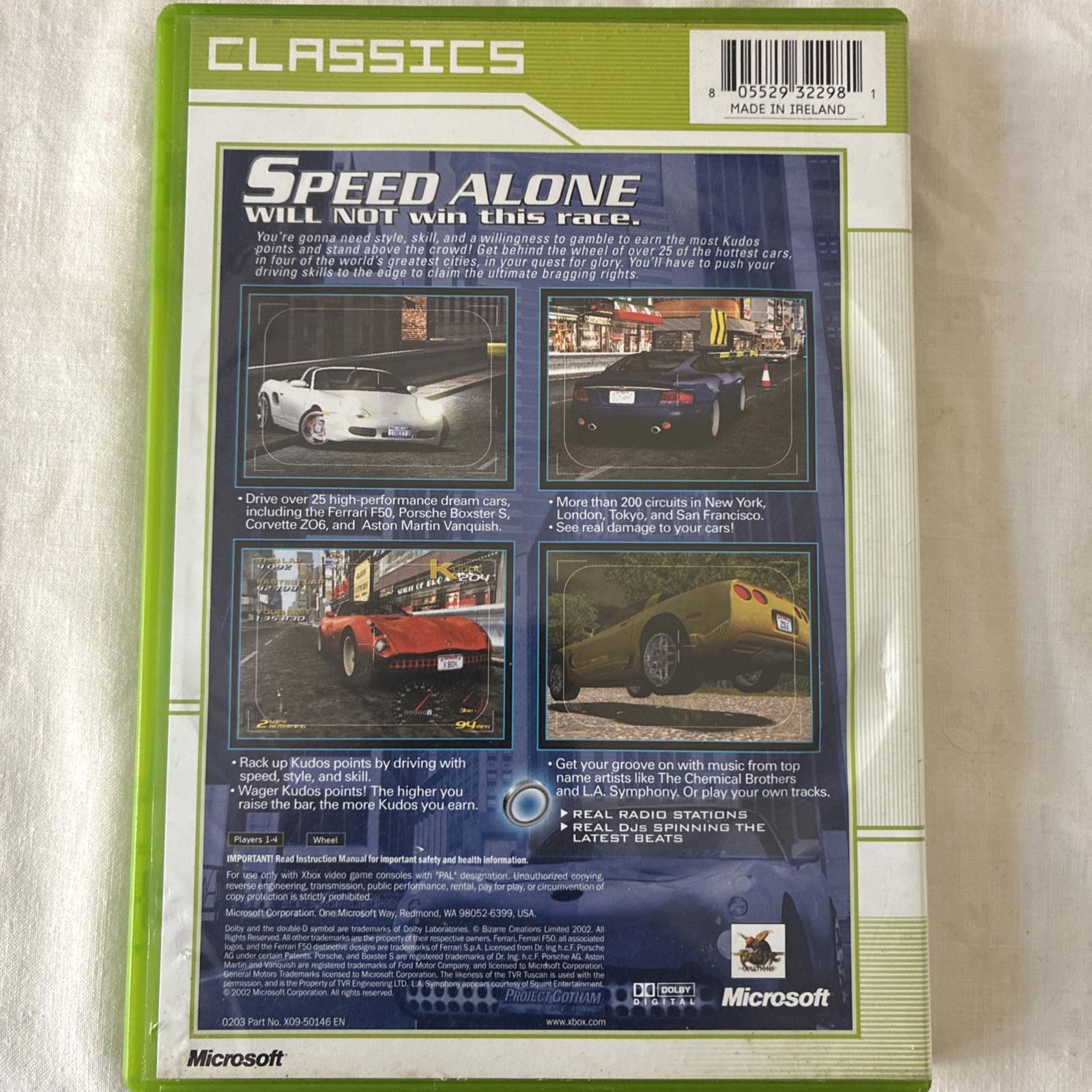 Project Gotham Racing Classics Original Xbox With Manual In VGC Vintage Game