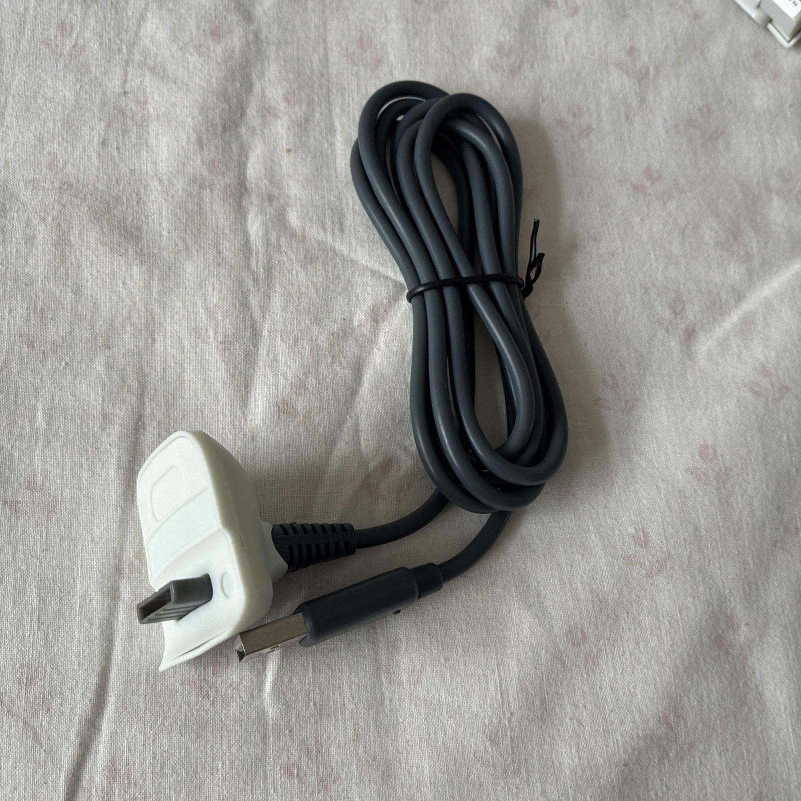 USB Charger Lead Cable for Microsoft Xbox 360 Wireless Gamepad Controller Grey